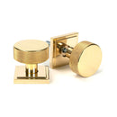 From The Anvil - Polished Brass Brompton Mortice/Rim Knob Set (Square) - Polished Brass  - 50838 - Choice Handles