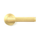 From The Anvil - Satin Brass Brompton Lever on Rose Set (Art Deco) - Satin Brass  - 50844 - Choice Handles