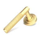From The Anvil - Satin Brass Brompton Lever on Rose Set (Art Deco) - Satin Brass  - 50844 - Choice Handles