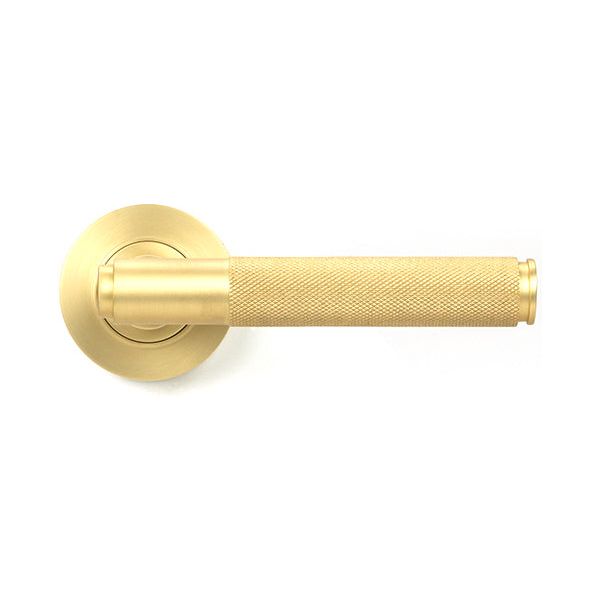 From The Anvil - Satin Brass Brompton Lever on Rose Set (Plain) - Unsprung - Satin Brass  - 50847 - Choice Handles