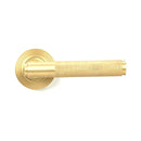 From The Anvil - Satin Brass Brompton Lever on Rose Set (Square) - Unsprung - Satin Brass  - 50850 - Choice Handles