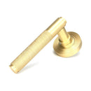 From The Anvil - Satin Brass Brompton Lever on Rose Set (Beehive) - Unsprung - Satin Brass  - 50849 - Choice Handles