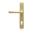 From The Anvil - Satin Brass Newbury Lever on Rose Set (Plain) - Satin Brass  - 50853 - Choice Handles