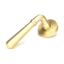 From The Anvil - Satin Brass Newbury Lever on Rose Set (Beehive) - Satin Brass  - 50855 - Choice Handles