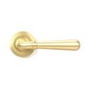 From The Anvil - Satin Brass Newbury Lever on Rose Set (Beehive) - Unsprung - Satin Brass  - 50859 - Choice Handles