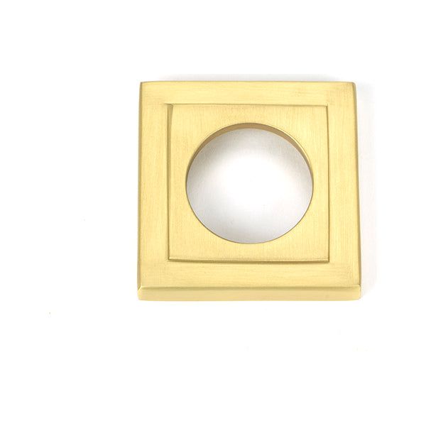 From The Anvil - Satin Brass Newbury Lever on Rose Set (Square) - Unsprung - Satin Brass  - 50860