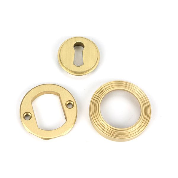 From The Anvil - Satin Brass Round Escutcheon (Beehive) - Satin Brass  - 50874