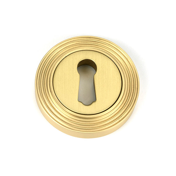 From The Anvil - Satin Brass Round Escutcheon (Beehive) - Satin Brass  - 50874