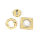 From The Anvil - Satin Brass Round Escutcheon (Square) - Satin Brass  - 50875 - Choice Handles