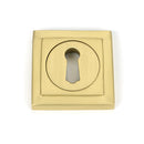 From The Anvil - Satin Brass Round Escutcheon (Square) - Satin Brass  - 50875 - Choice Handles
