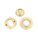 From The Anvil - Satin Brass Round Euro Escutcheon (Plain) - Satin Brass  - 50876 - Choice Handles