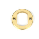 From The Anvil - Satin Brass Round Euro Escutcheon (Plain) - Satin Brass  - 50876 - Choice Handles