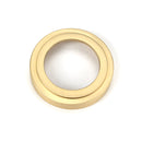 From The Anvil - Satin Brass Round Euro Escutcheon (Art Deco) - Satin Brass  - 50877 - Choice Handles