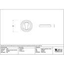 From The Anvil - Satin Brass Round Euro Escutcheon (Art Deco) - Satin Brass  - 50877 - Choice Handles