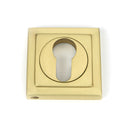From The Anvil - Satin Brass Round Euro Escutcheon (Square) - Satin Brass  - 50879 - Choice Handles