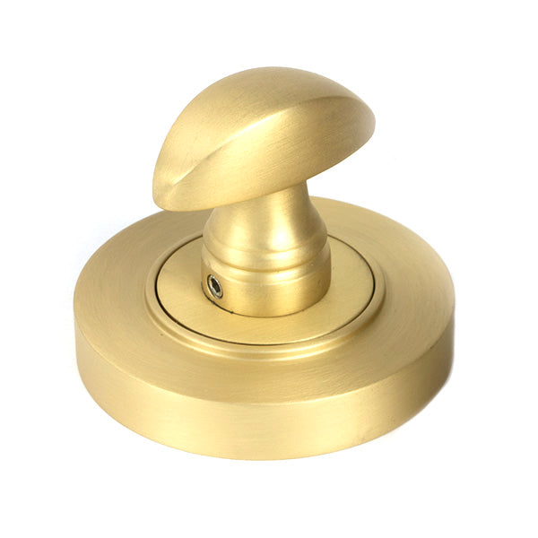From The Anvil - Satin Brass Round Thumbturn Set (Plain) - Satin Brass  - 50880