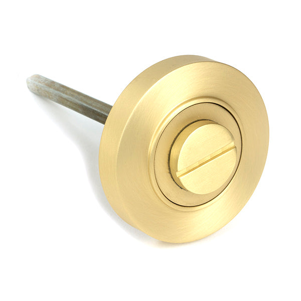 From The Anvil - Satin Brass Round Thumbturn Set (Plain) - Satin Brass  - 50880