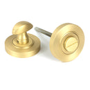 From The Anvil - Satin Brass Round Thumbturn Set (Plain) - Satin Brass  - 50880 - Choice Handles