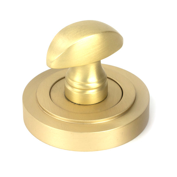 From The Anvil - Satin Brass Round Thumbturn Set (Art Deco) - Satin Brass  - 50881