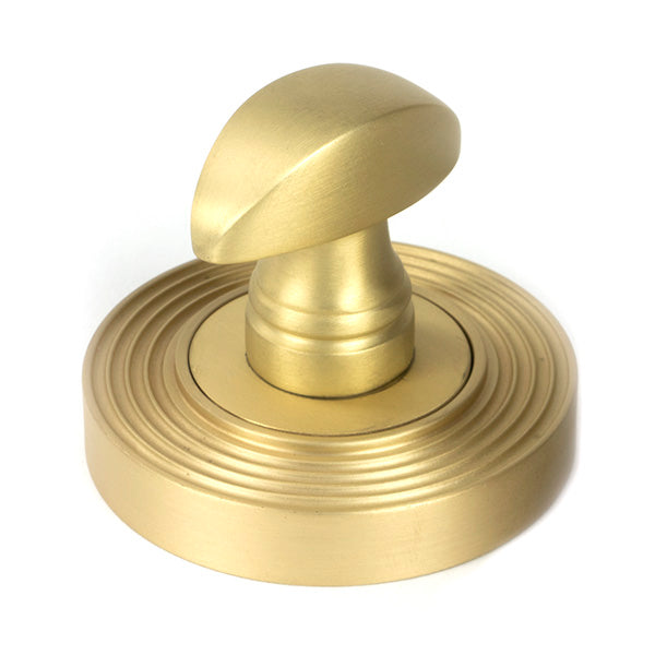 From The Anvil - Satin Brass Round Thumbturn Set (Square) - Satin Brass  - 50883