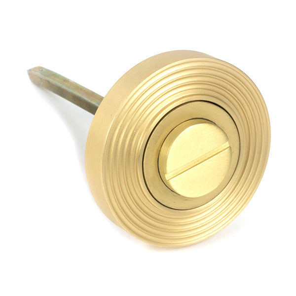 From The Anvil - Satin Brass Round Thumbturn Set (Beehive) - Satin Brass  - 50882 - Choice Handles