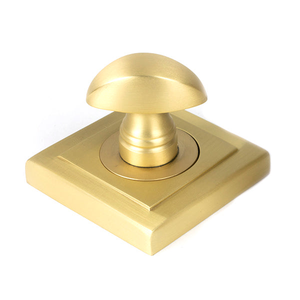 From The Anvil - Satin Brass Round Thumbturn Set (Square) - Satin Brass  - 50883