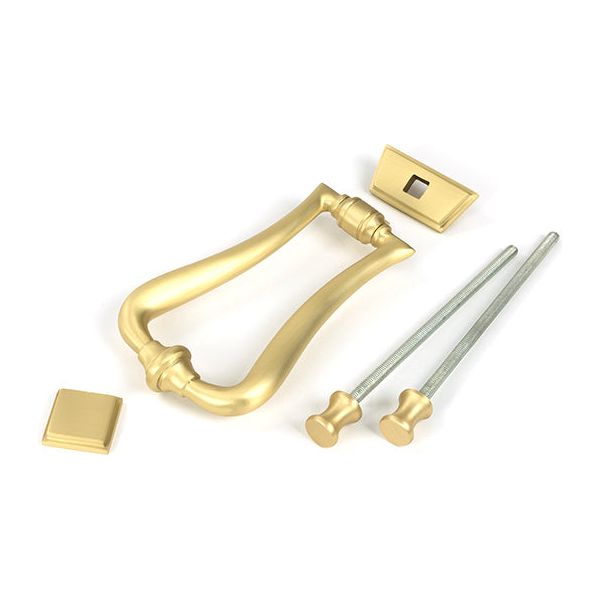 From The Anvil - Satin Brass Slimline Art Deco Door Knocker - Satin Brass  - 50886