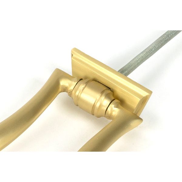 From The Anvil - Satin Brass Slimline Art Deco Door Knocker - Satin Brass  - 50886