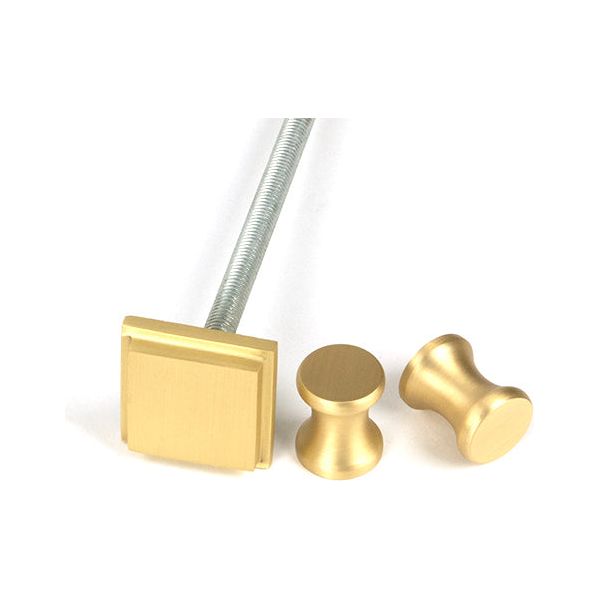 From The Anvil - Satin Brass Slimline Art Deco Door Knocker - Satin Brass  - 50886