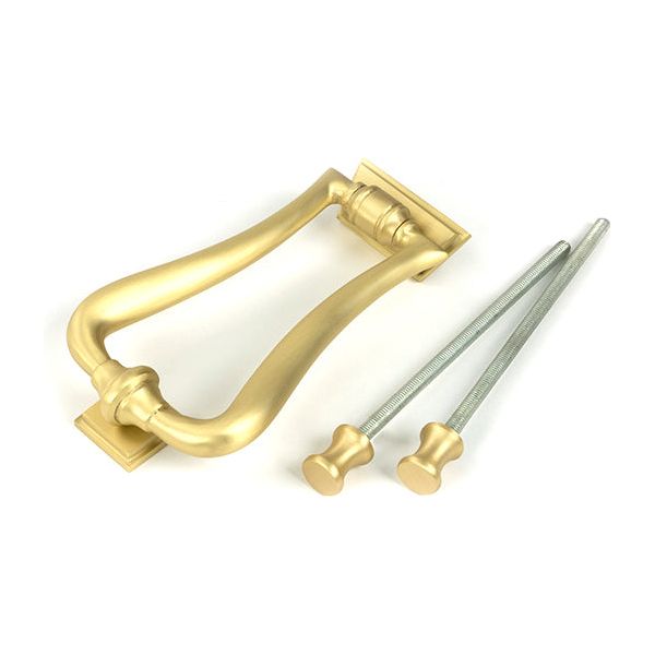 From The Anvil - Satin Brass Slimline Art Deco Door Knocker - Satin Brass  - 50886