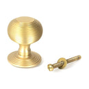 From The Anvil - Satin Brass Beehive Centre Door Knob - Satin Brass  - 50887 - Choice Handles