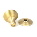 From The Anvil - Satin Brass Beehive Centre Door Knob - Satin Brass  - 50887 - Choice Handles