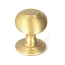 From The Anvil - Satin Brass Beehive Centre Door Knob - Satin Brass  - 50887 - Choice Handles