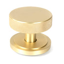 From The Anvil - Satin Brass Brompton Centre Door Knob (Art Deco) - Satin Brass  - 50894 - Choice Handles