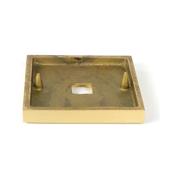 From The Anvil - Satin Brass Brompton Centre Door Knob (Square) - Satin Brass  - 50896