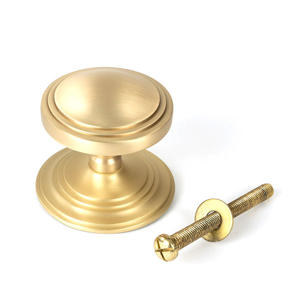 From The Anvil - Satin Brass Euro Door Pull - Satin Brass  - 50898 - Choice Handles