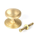 From The Anvil - Satin Brass Art Deco Centre Door Knob - Satin Brass  - 50897 - Choice Handles