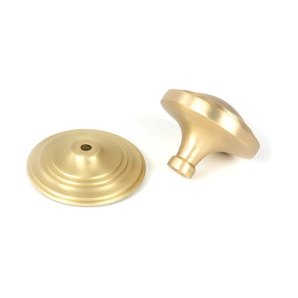 From The Anvil - Satin Brass Art Deco Centre Door Knob - Satin Brass  - 50897