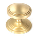 From The Anvil - Satin Brass Art Deco Centre Door Knob - Satin Brass  - 50897 - Choice Handles