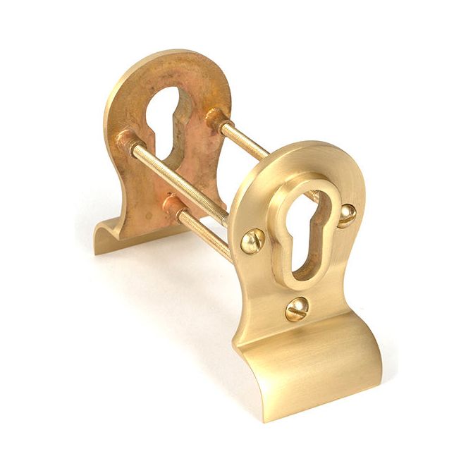 From The Anvil - Satin Brass 50mm Euro Door Pull (Back to Back fixings) - Satin Brass  - 50899