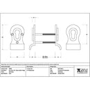 From The Anvil - Satin Brass 50mm Euro Door Pull (Back to Back fixings) - Satin Brass  - 50899 - Choice Handles