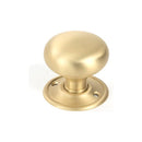 From The Anvil - Satin Brass Mushroom Mortice/Rim Knob Set - Satin Brass  - 50901 - Choice Handles