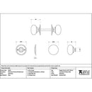 From The Anvil - Satin Brass Mushroom Mortice/Rim Knob Set - Satin Brass  - 50901 - Choice Handles