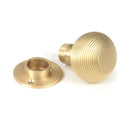 From The Anvil - Satin Brass Heavy Beehive Mortice/Rim Knob Set - Satin Brass  - 50902 - Choice Handles