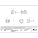 From The Anvil - Satin Brass Heavy Beehive Mortice/Rim Knob Set - Satin Brass  - 50902 - Choice Handles