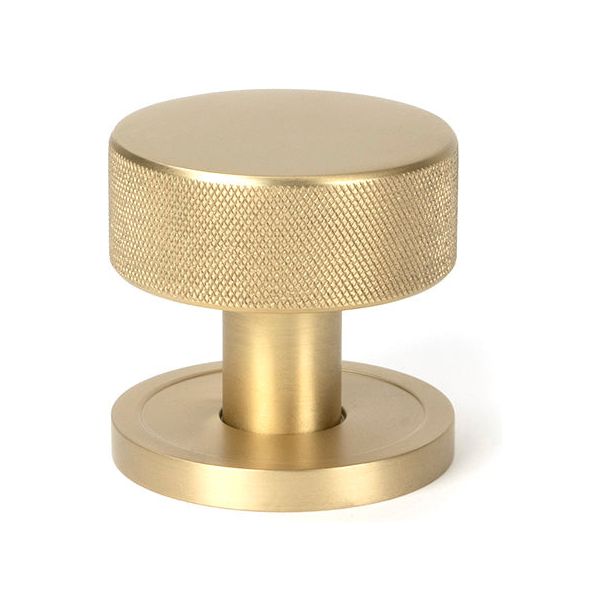 From The Anvil - Satin Brass Brompton Mortice/Rim Knob Set (Plain) - Satin Brass  - 50908