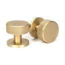 From The Anvil - Satin Brass Brompton Mortice/Rim Knob Set (Plain) - Satin Brass  - 50908 - Choice Handles
