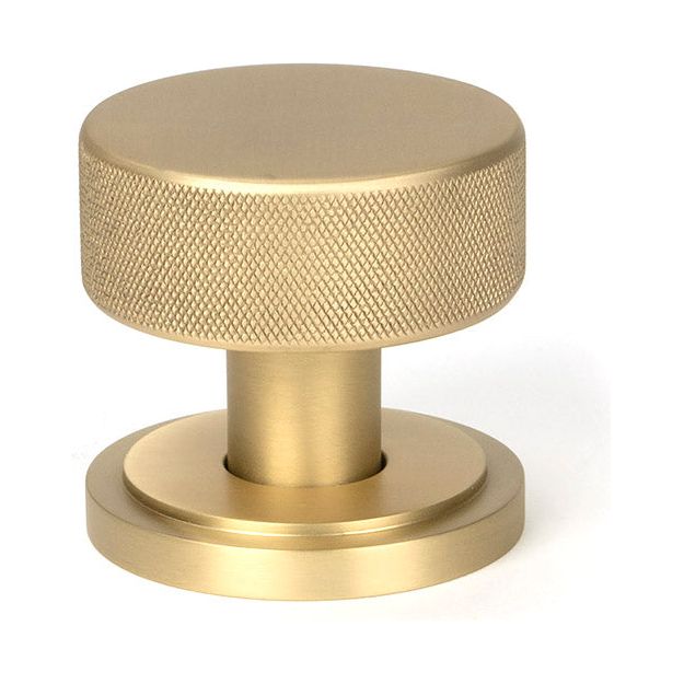 From The Anvil - Satin Brass Brompton Mortice/Rim Knob Set (Art Deco) - Satin Brass  - 50909