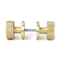 From The Anvil - Satin Brass Brompton Mortice/Rim Knob Set (Art Deco) - Satin Brass  - 50909 - Choice Handles