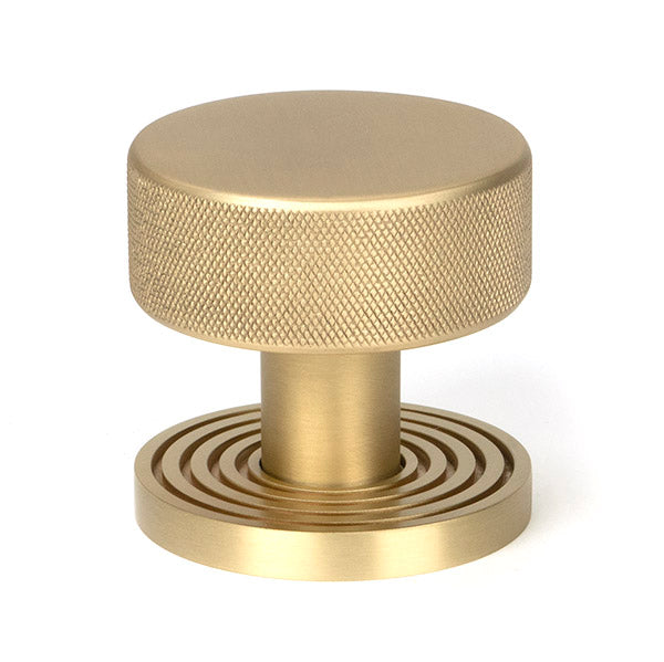 From The Anvil - Satin Brass Brompton Mortice/Rim Knob Set (Square) - Satin Brass  - 50911